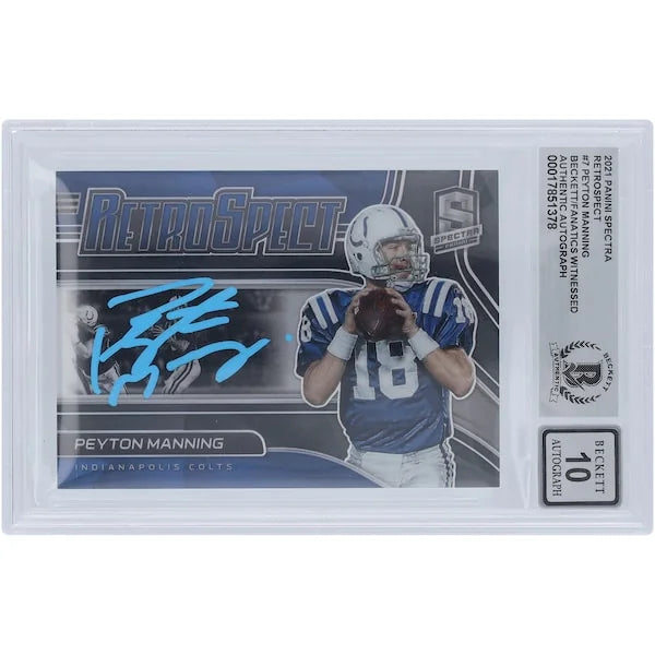 Peyton Manning Signed 2021 Panini Spectra Retrospect Card | Graded 10