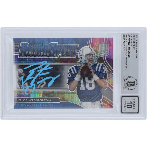 Peyton Manning Signed 2021 Panini Spectra Retrospect Card | Graded 10