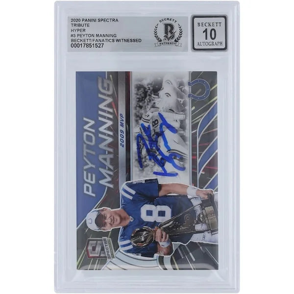 Peyton Manning Signed 2020 Panini Spectra Hyper Tribute Card | 2009 MVP #/75