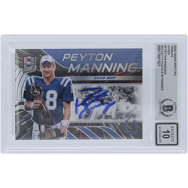 Peyton Manning Signed 2020 Panini Spectra Hyper Tribute Card | 2009 MVP #/75
