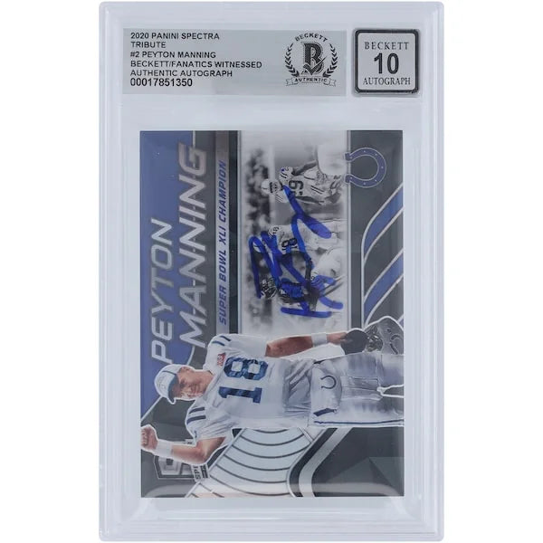 Peyton Manning Signed 2020 Panini Spectra Tribute Super Bowl XLI Card | #/99