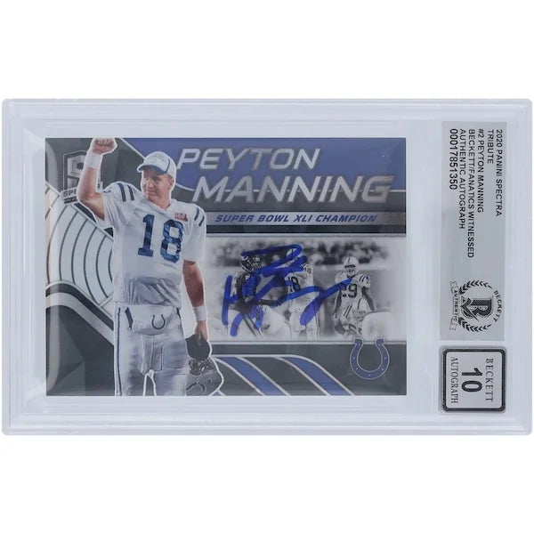 Peyton Manning Signed 2020 Panini Spectra Tribute Super Bowl XLI Card | #/99