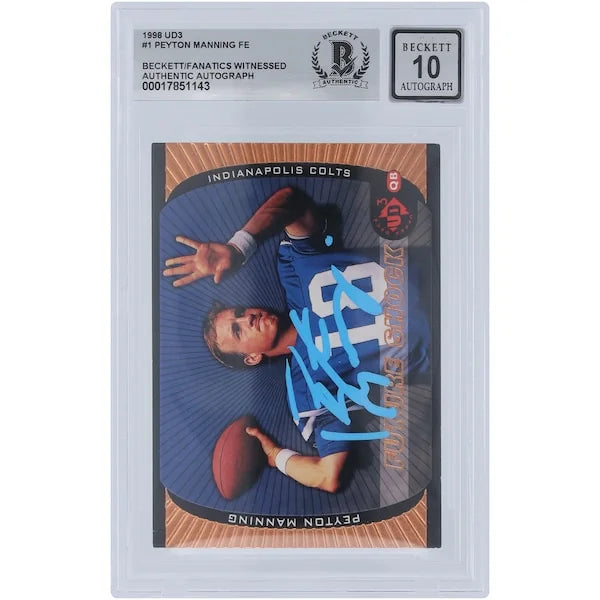 Peyton Manning Signed 1998 Upper Deck UD3 #FS1 Rookie Card | Graded 10