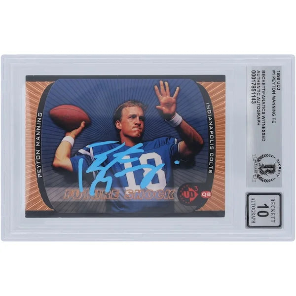 Peyton Manning Signed 1998 Upper Deck UD3 #FS1 Rookie Card | Graded 10
