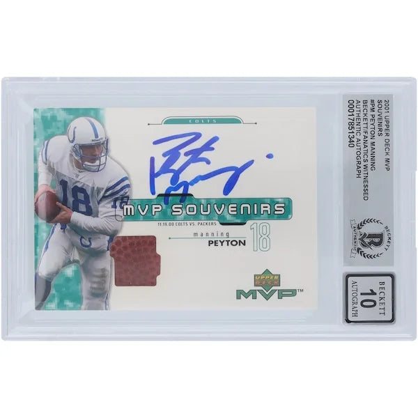 Peyton Manning Signed 2001 Upper Deck MVP Card | Beckett Graded 10