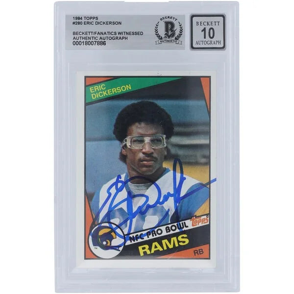Eric Dickerson Signed 1984 Topps #280 Rookie Card | Graded 10