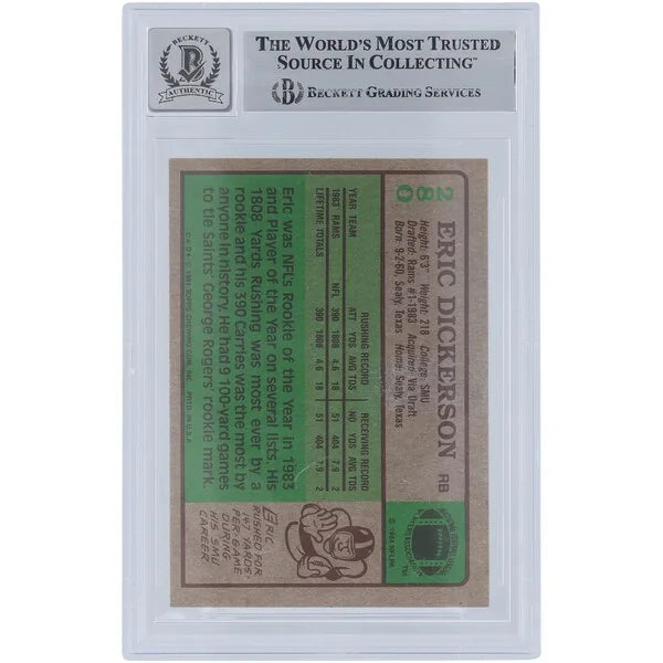 Eric Dickerson Signed 1984 Topps #280 Rookie Card | Graded 10