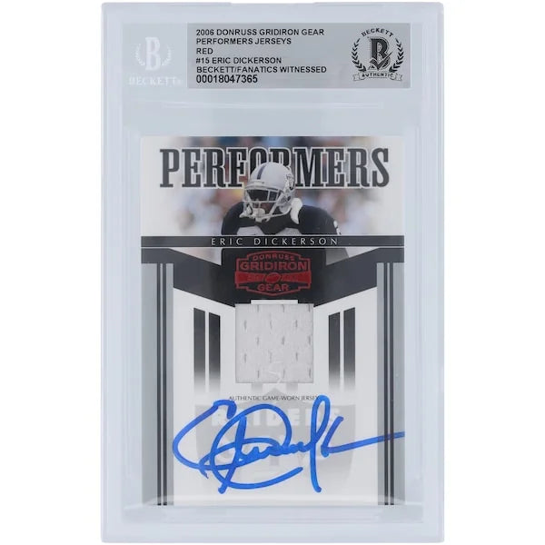 Eric Dickerson Signed 2006 Donruss Gridiron Gear Card | Raiders Jersey Relic