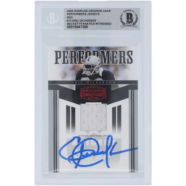 Eric Dickerson Signed 2006 Donruss Gridiron Gear Card | Raiders Jersey Relic