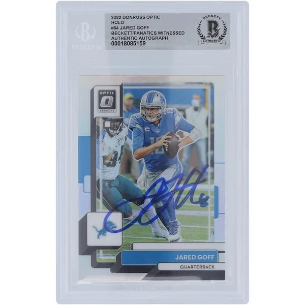 Jared Goff Signed 2022 Panini Donruss Optic Holo #64 | Beckett Authenticated