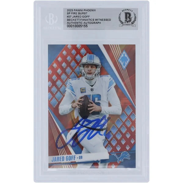 Jared Goff Signed 2023 Panini Phoenix SP Fire Burst #27 Card | #/340