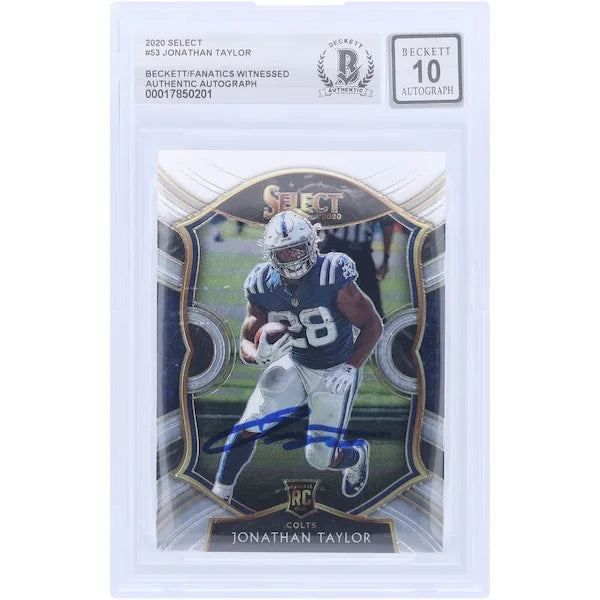 Jonathan Taylor Signed 2020 Panini Select #53 Rookie Card | Graded 10