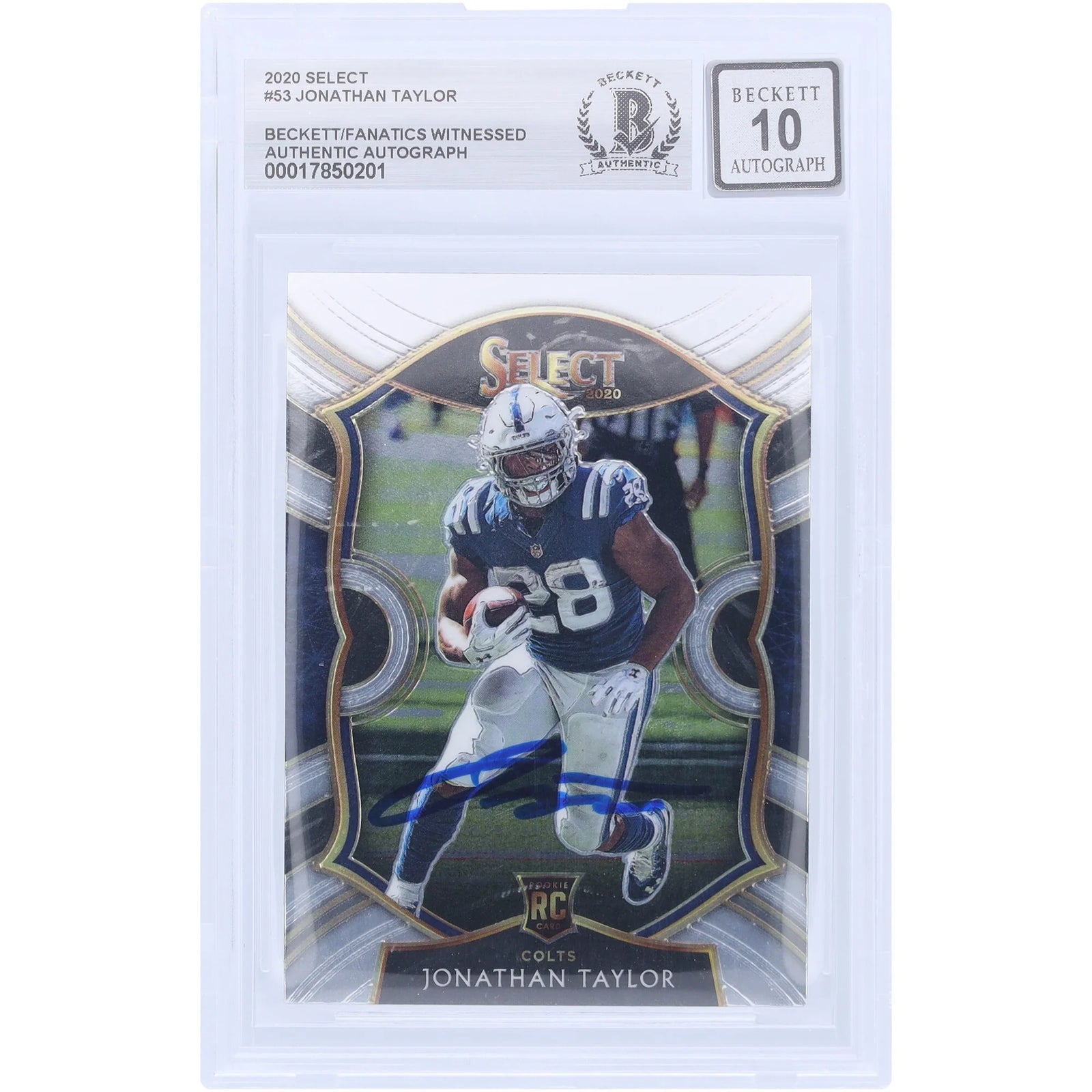 Jonathan Taylor Signed 2020 Panini Select #53 Rookie Card | Graded 10
