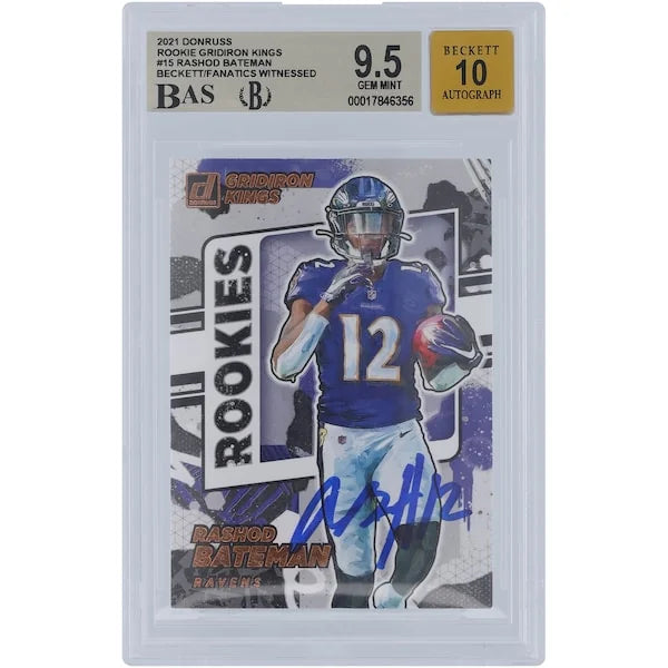 Rashod Bateman Signed 2021 Panini Donruss Gridiron Kings Rookie Card | BGS 9.5