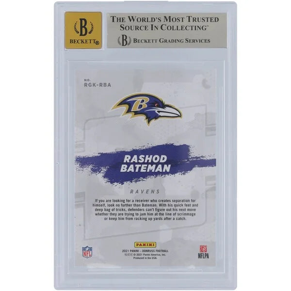 Rashod Bateman Signed 2021 Panini Donruss Gridiron Kings Rookie Card | BGS 9.5
