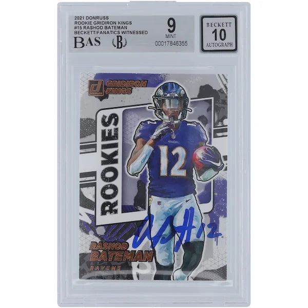 Rashod Bateman Signed 2021 Panini Donruss Gridiron Kings Rookie Card | BGS 9