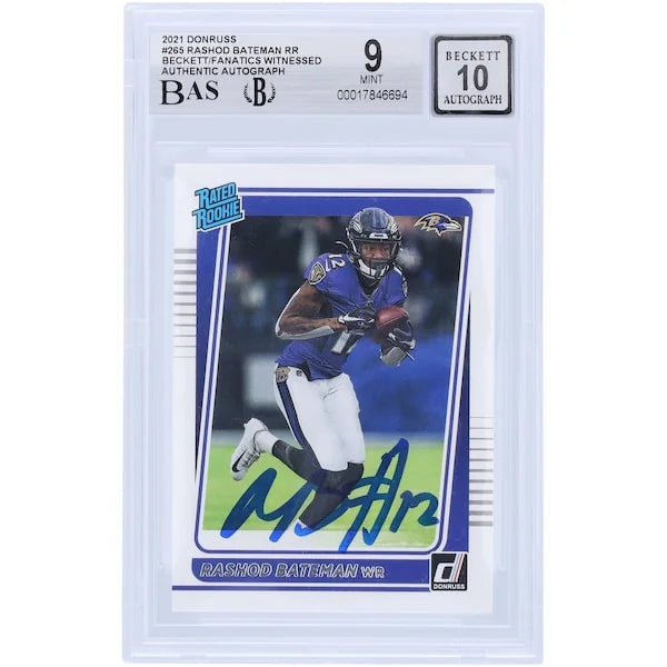 Rashod Bateman Signed 2021 Panini Donruss #265 Rookie Card | Beckett Authenticated