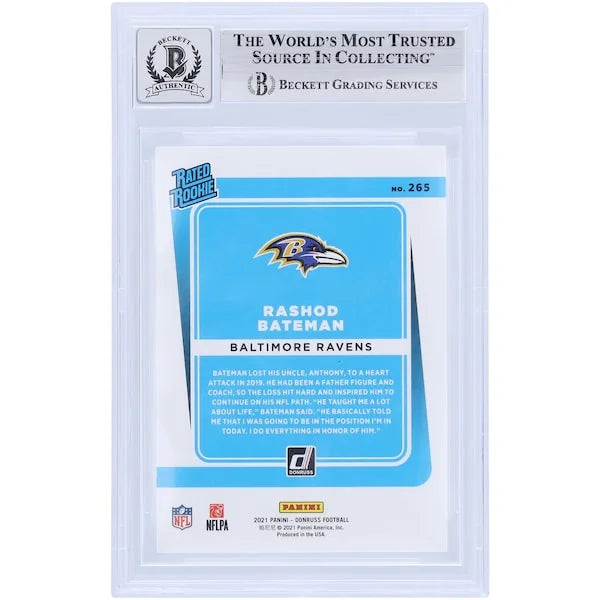 Rashod Bateman Signed 2021 Panini Donruss #265 Rookie Card | Beckett Authenticated