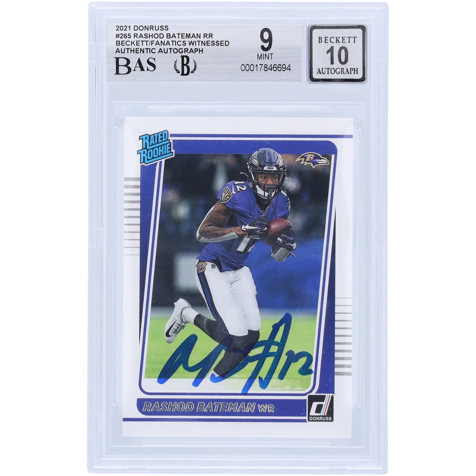 Rashod Bateman Signed 2021 Panini Donruss #265 Rookie Card | Beckett Authenticated
