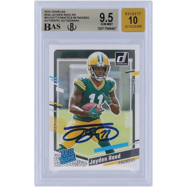 Jayden Reed Signed 2023 Panini Donruss #334 Rookie Card | Graded 9.5