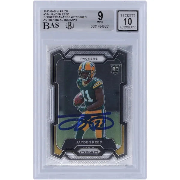 Jayden Reed Signed 2023 Panini Prizm #334 Rookie Card | Beckett Authenticated 9
