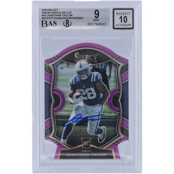 Jonathan Taylor Signed 2020 Panini Select Purple Prizm #53 | Rookie Card