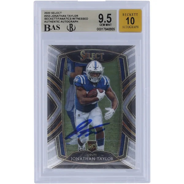 Jonathan Taylor Signed 2020 Panini Select #253 Rookie Card | Beckett 9.5