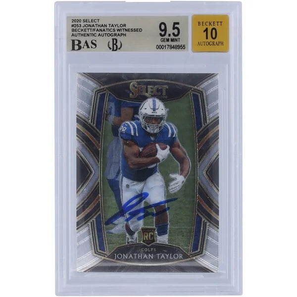 Jonathan Taylor Signed 2020 Panini Select #253 Rookie Card | Beckett 9.5