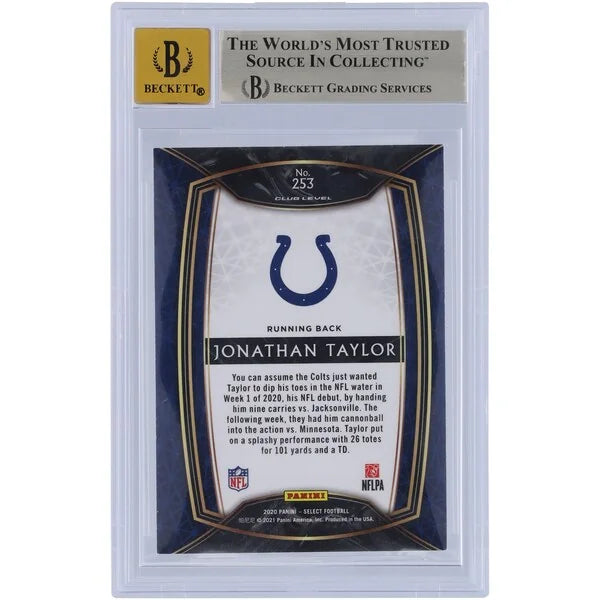 Jonathan Taylor Signed 2020 Panini Select #253 Rookie Card | Beckett 9.5