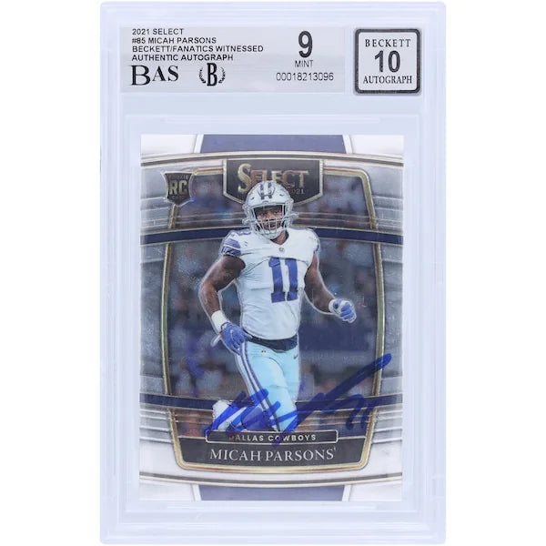 Micah Parsons Signed 2021 Panini Select Concourse #85 Rookie Card | Beckett Graded 9