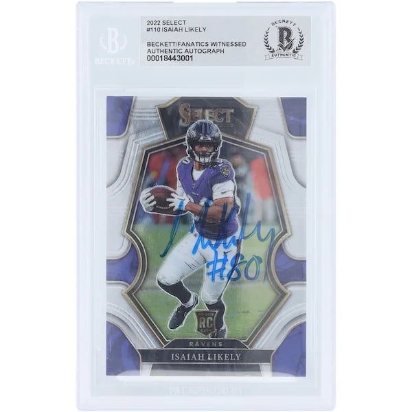 Isaiah Likely Signed 2022 Panini Select #110 Rookie Card | Ravens