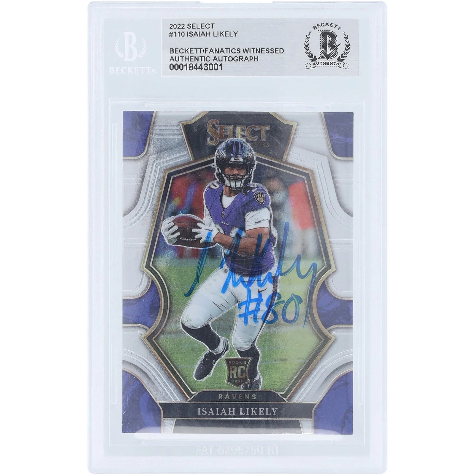 Isaiah Likely Signed 2022 Panini Select #110 Rookie Card | Ravens