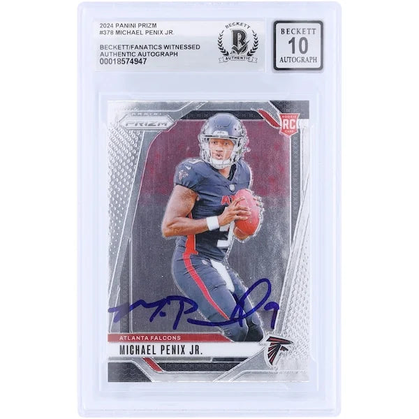 Michael Penix Jr. Signed 2024 Panini Prizm Rookie Card #378 | Graded 10