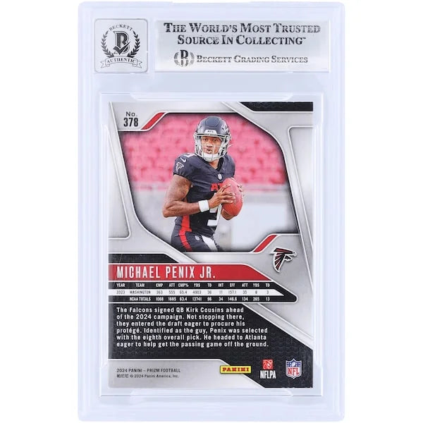 Michael Penix Jr. Signed 2024 Panini Prizm Rookie Card #378 | Graded 10