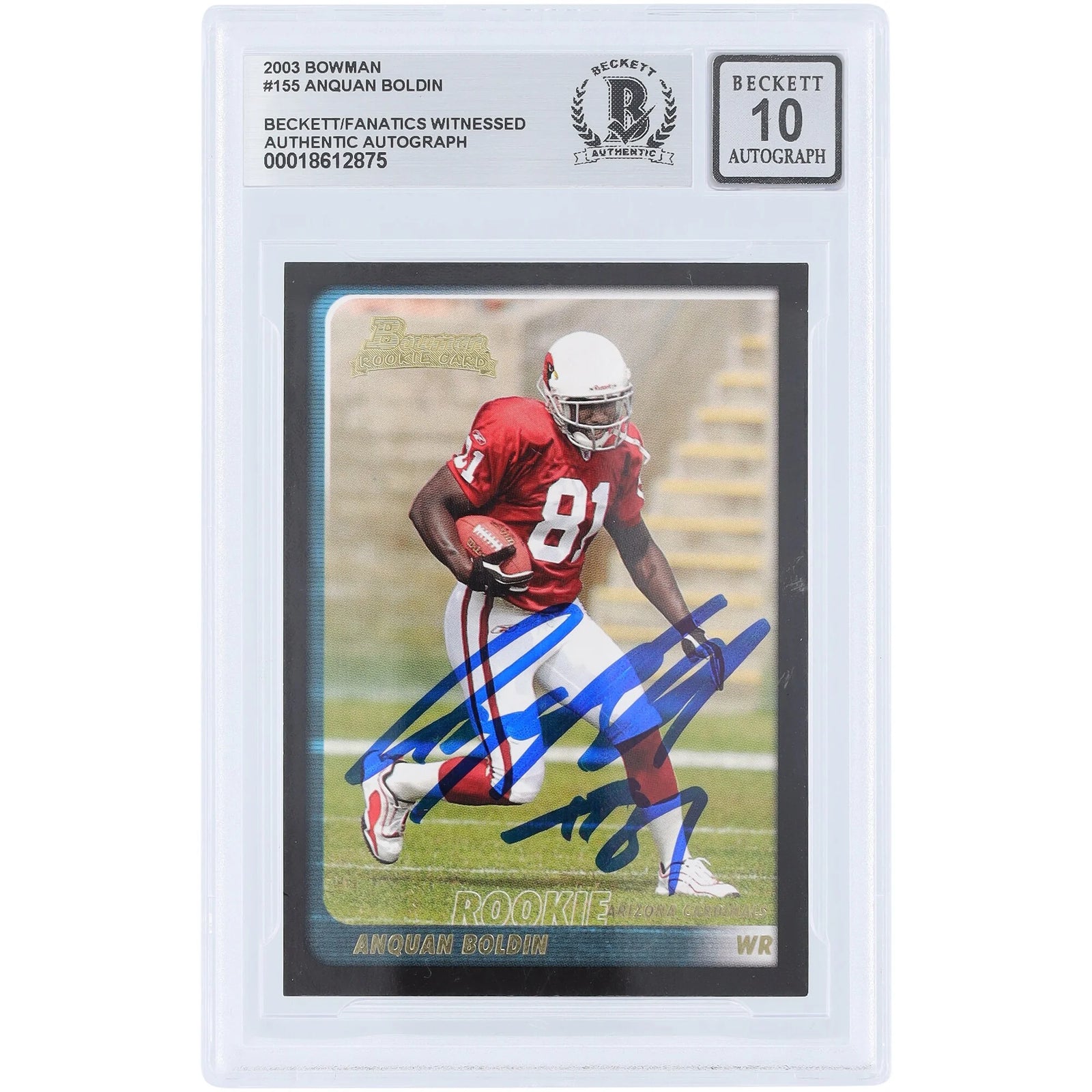 Anquan Boldin Signed 2003 Bowman #155 Rookie Card | Graded 10