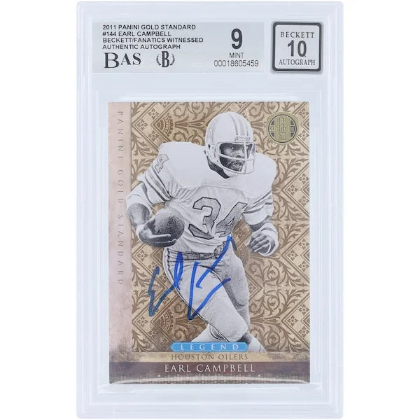 Earl Campbell Signed 2011 Panini Gold Standard #144 Card | Beckett Authenticated 9/10