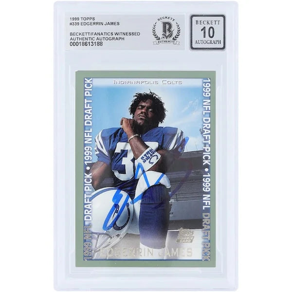 Edgerrin James Signed 1999 Topps #339 Rookie Card | Beckett 10