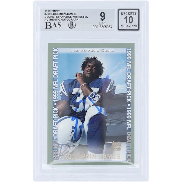 Edgerrin James Signed 1999 Topps #339 Rookie Card | Beckett Authenticated