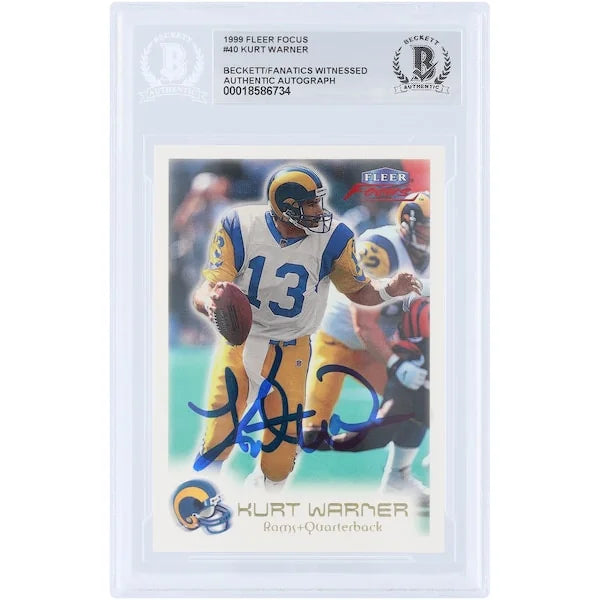 Kurt Warner Signed 1999 Fleer Focus #40 Rookie Card | Beckett Authenticated