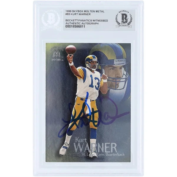 Kurt Warner Signed 1999 Skybox Molten Metal Rookie #93 Card | Beckett Authenticated
