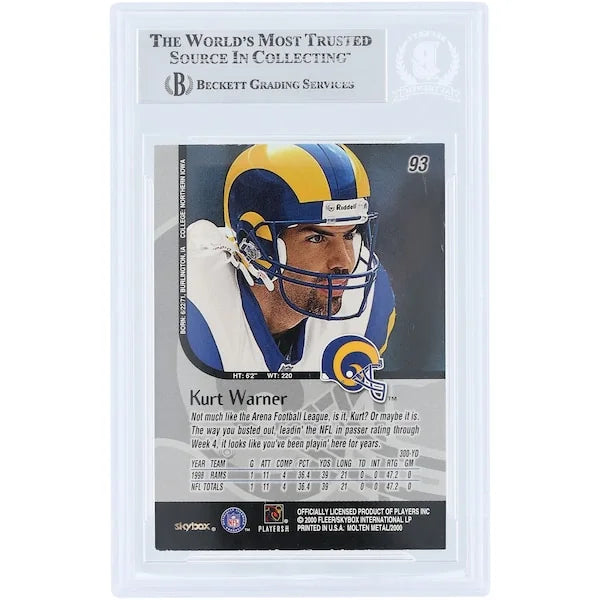 Kurt Warner Signed 1999 Skybox Molten Metal Rookie #93 Card | Beckett Authenticated