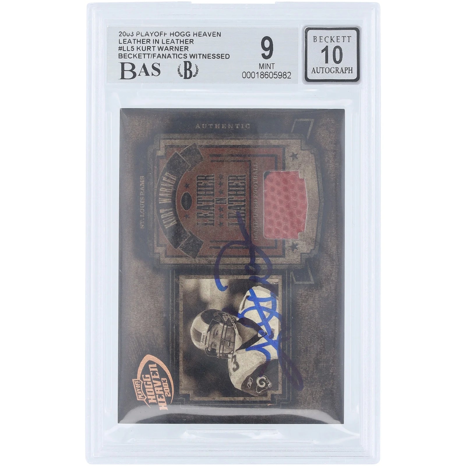 Kurt Warner Signed 2003 Playoff Hogg Heaven Relic Card | #LL-5 #/250