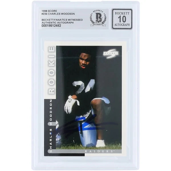 Charles Woodson Signed 1998 Pinnacle Score #236 Rookie Card | Graded 10