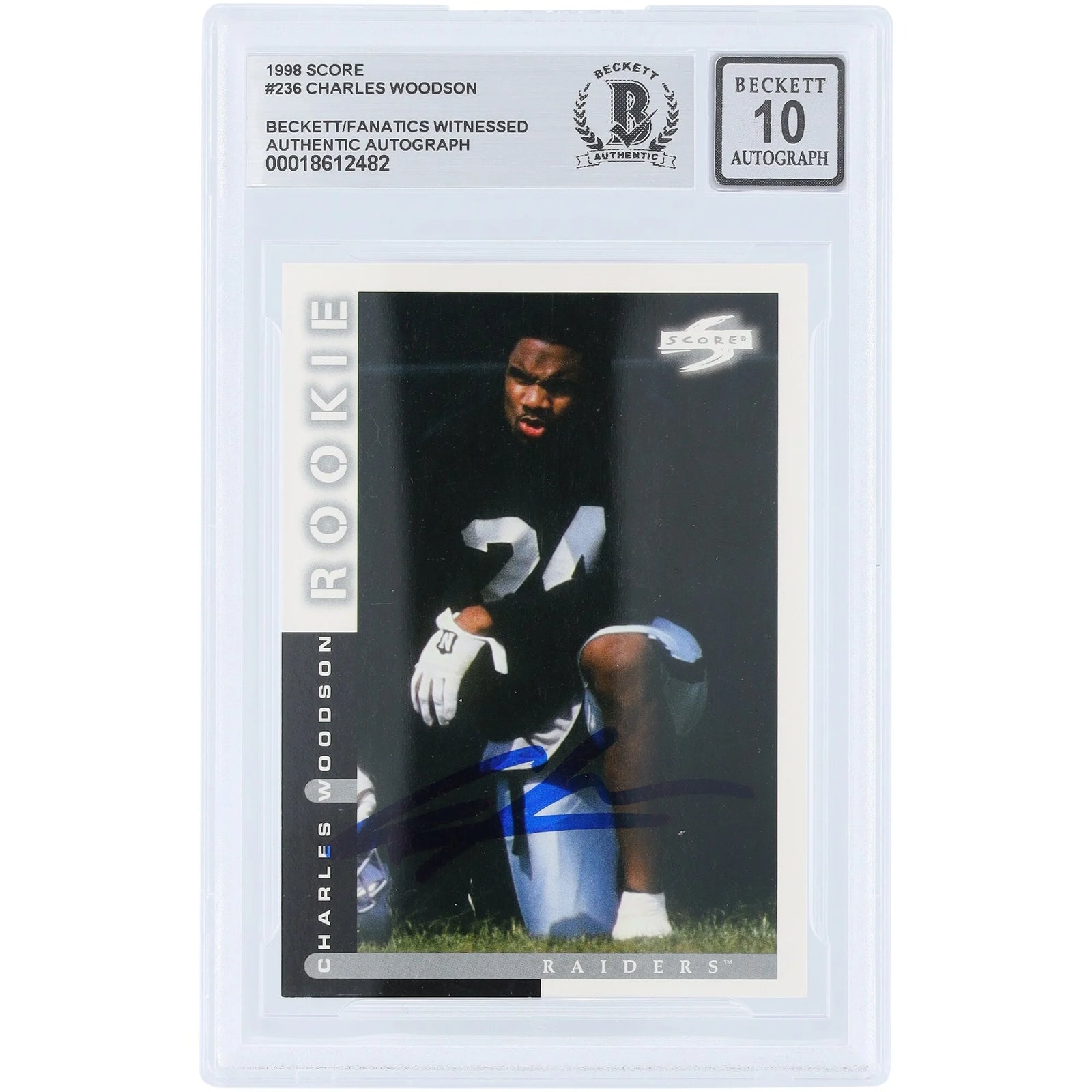 Charles Woodson Signed 1998 Pinnacle Score #236 Rookie Card | Graded 10