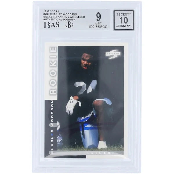Charles Woodson Signed 1998 Pinnacle Score #236 Rookie Card | Graded 9