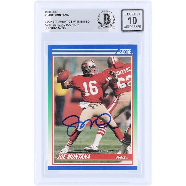 Joe Montana Signed 1990 Score #1 Card | Graded 10