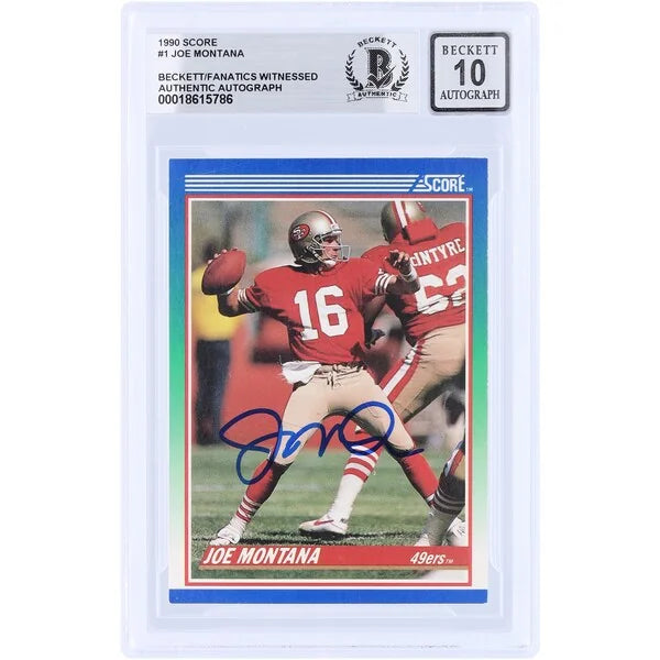 Joe Montana Signed 1990 Score #1 Card | Graded 10