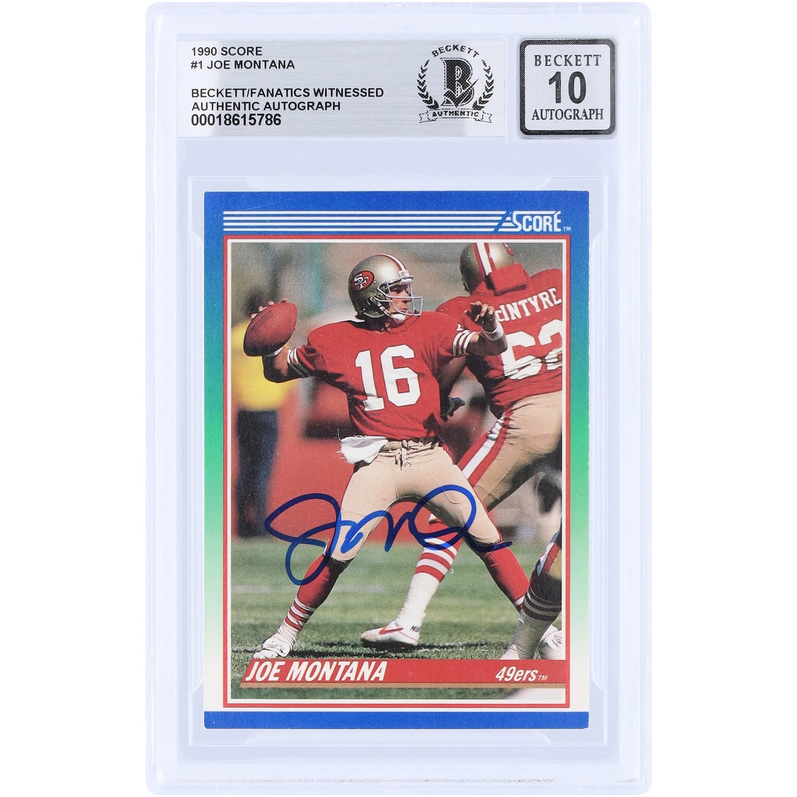 Joe Montana Signed 1990 Score #1 Card | Graded 10