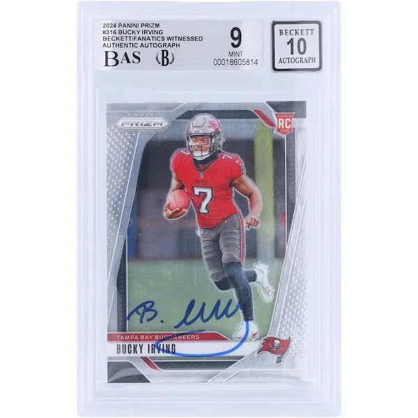 Bucky Irving Signed 2024 Panini Prizm #316 Rookie Card | Graded 9