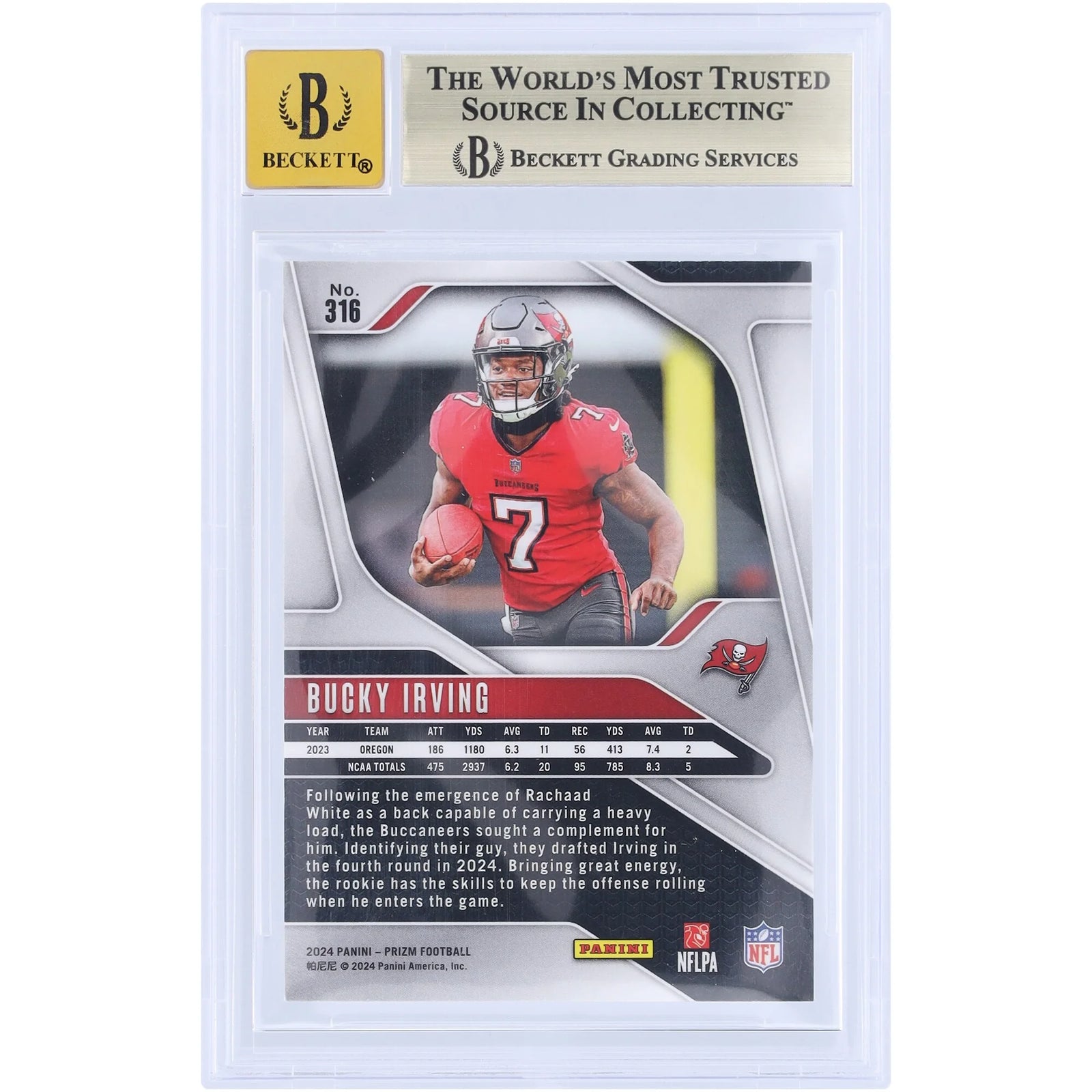 Bucky Irving Signed 2024 Panini Prizm #316 Rookie Card | BGS 9.5